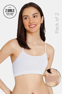 Zivame Girls Double Layered Non Wired Full Coverage Slip-on Beginner Bra (Pack of 2) - Multicolor — thumbnail 1